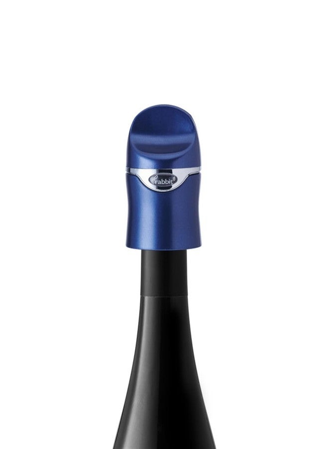 Rabbit Aerate and Preserve Wine Set, Wine/Champagne Sealer and Super Aerator (Blue), Standard - Image 4