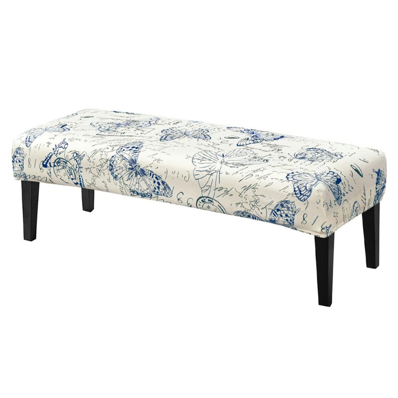 SearchI Dining Bench Cover Stretch Washable Long Bench Seat Covers Rectangle Dining Table Bench Slipover for Dining Room Living Room KitchenButterfly