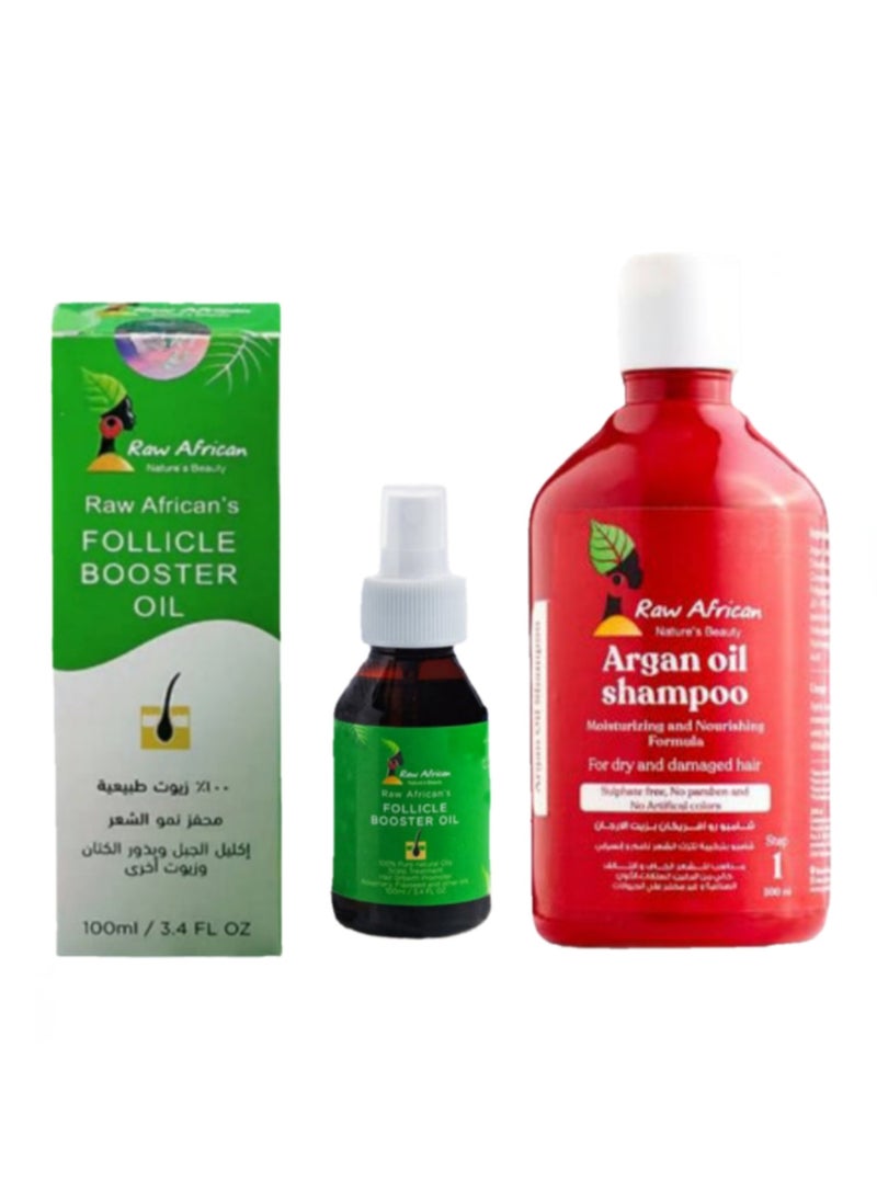 رو أفريكان روافريكان ارجان شامبو + مغذي بصيلات الشعر - Image 1