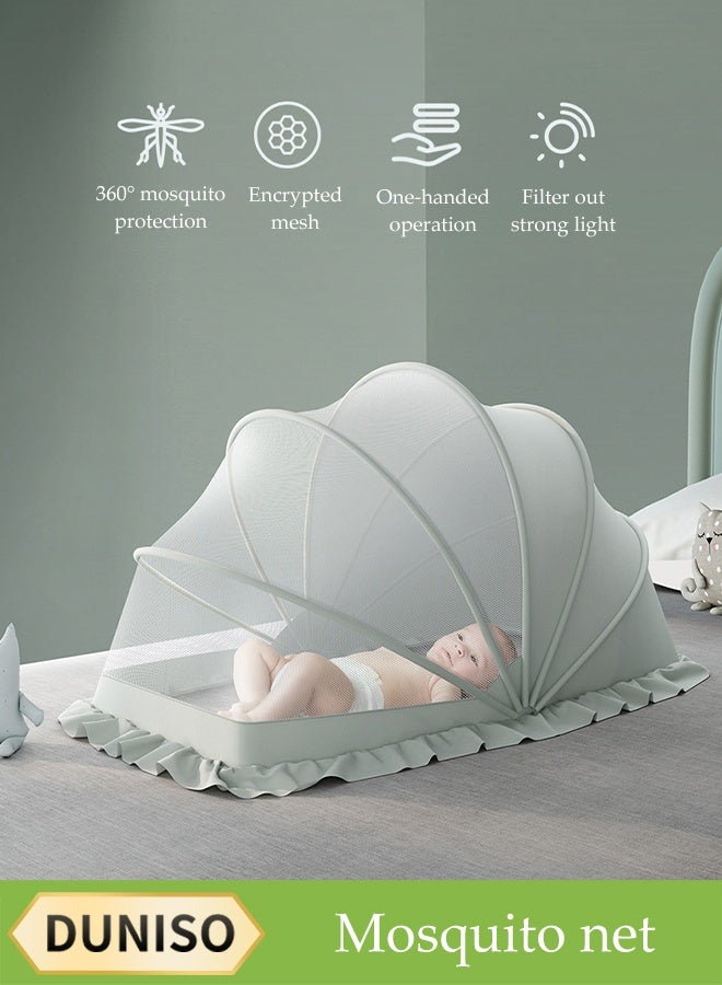 DUNISO Foldable Baby Bed Mosquito Net, Universal Mosquito Cover For Baby Bed, Bottomless Mosquito Net Portable Insect-Proof Baby Yurt, Safe And Easy To Use, Suitable For Children Aged 0-3 Years Old, Suitable For Baby Bed, Carpet, Crawling Mat - Image 1