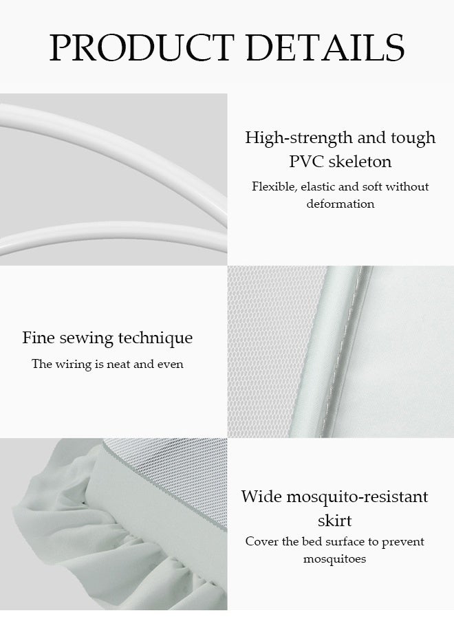 DUNISO Foldable Baby Bed Mosquito Net, Universal Mosquito Cover For Baby Bed, Bottomless Mosquito Net Portable Insect-Proof Baby Yurt, Safe And Easy To Use, Suitable For Children Aged 0-3 Years Old, Suitable For Baby Bed, Carpet, Crawling Mat - Image 3