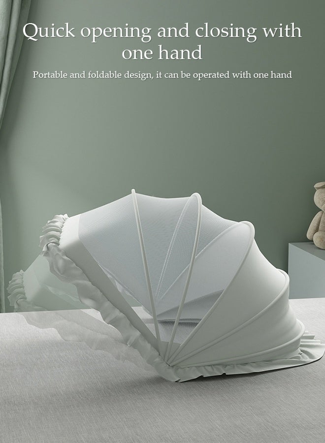 DUNISO Foldable Baby Bed Mosquito Net, Universal Mosquito Cover For Baby Bed, Bottomless Mosquito Net Portable Insect-Proof Baby Yurt, Safe And Easy To Use, Suitable For Children Aged 0-3 Years Old, Suitable For Baby Bed, Carpet, Crawling Mat - Image 5