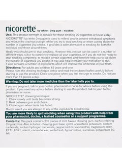 nicorette Nicorette Icy White Flavour Nicotine Chewing Gum (2mg)- 210 Pieces  - Image 4