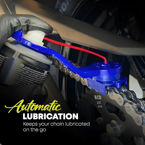 OBEROI'S TRADERS Motorcycle Chain Oiler Spray Attachment for Chains I Universal Chain Lubrication Tool for Bike Maintenance I Fits Any Chain Lube Can I Nozzle Sprayer Dispenser (Blue) - Image 2