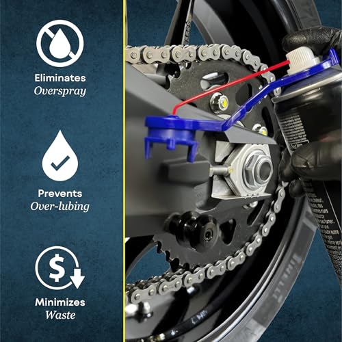 OBEROI'S TRADERS Motorcycle Chain Oiler Spray Attachment for Chains I Universal Chain Lubrication Tool for Bike Maintenance I Fits Any Chain Lube Can I Nozzle Sprayer Dispenser (Blue) - Image 5