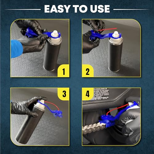 OBEROI'S TRADERS Motorcycle Chain Oiler Spray Attachment for Chains I Universal Chain Lubrication Tool for Bike Maintenance I Fits Any Chain Lube Can I Nozzle Sprayer Dispenser (Blue) - Image 3