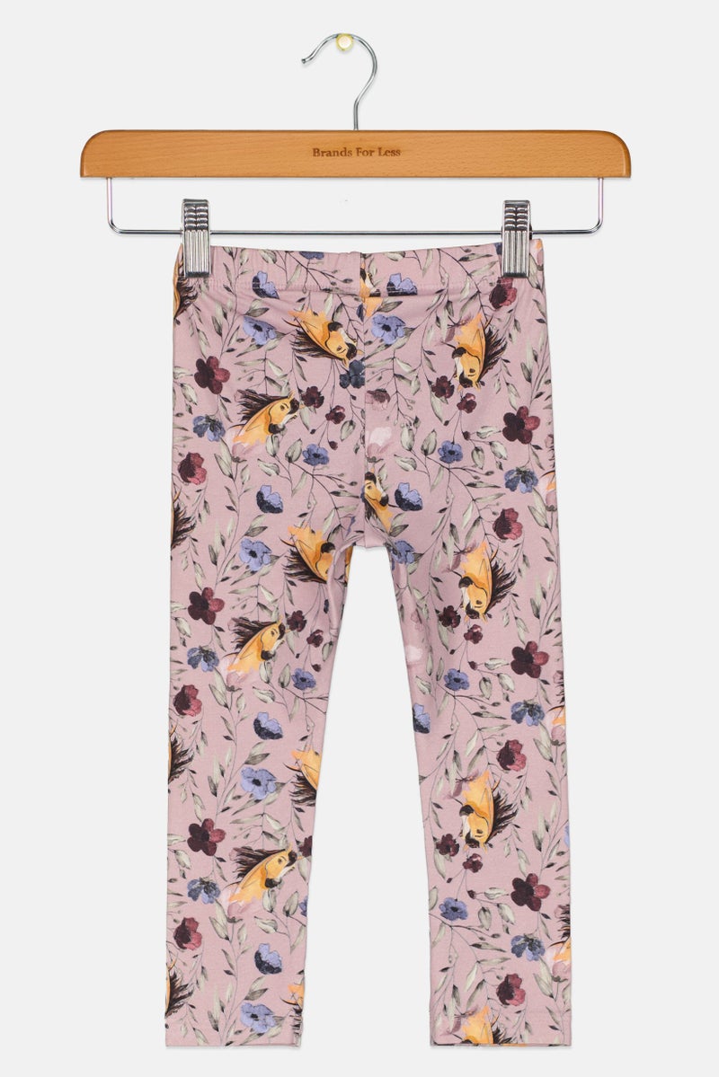 NAME IT Toddlers Girl Floral Pattern Pull On Leggings, Multicolor - Image 2