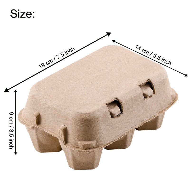 LayHyand Vintage Jumbo Duck Egg Cartons 20 Pack, Half Dozen Paper Carton for Normal Size Geese, Blank Natural Pulp Jumbo Eggs Container Holder Reusable for 6 Six Count Chicken Carton Storage Strong Tray - Image 3