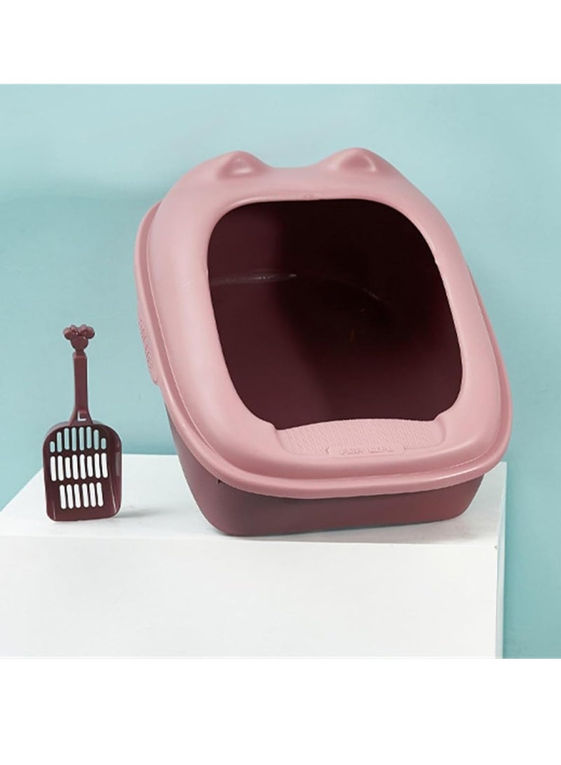 Kitty Litter Box Comfortable Semi Closed Sturdy Kitten Potty Toilet Kitty Litter Pan For Indoor Cats Cats Pet Toilet Medium - Image 3