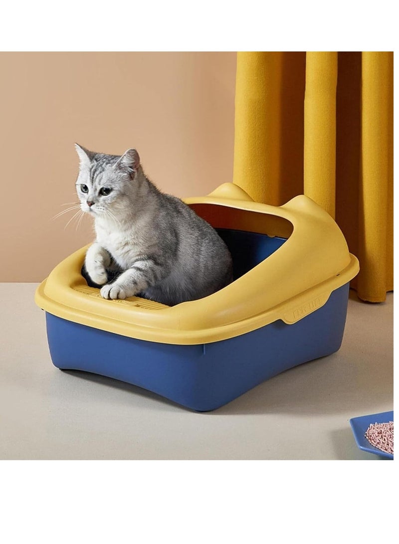 Kitty Litter Box Comfortable Semi Closed Sturdy Kitten Potty Toilet Kitty Litter Pan For Indoor Cats Cats Pet Toilet Medium - Image 5