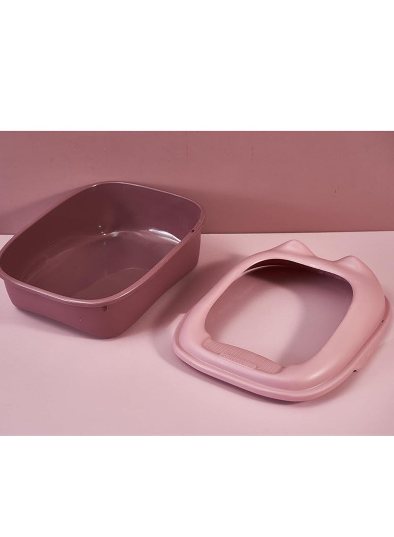 Kitty Litter Box Comfortable Semi Closed Sturdy Kitten Potty Toilet Kitty Litter Pan For Indoor Cats Cats Pet Toilet Medium - Image 2