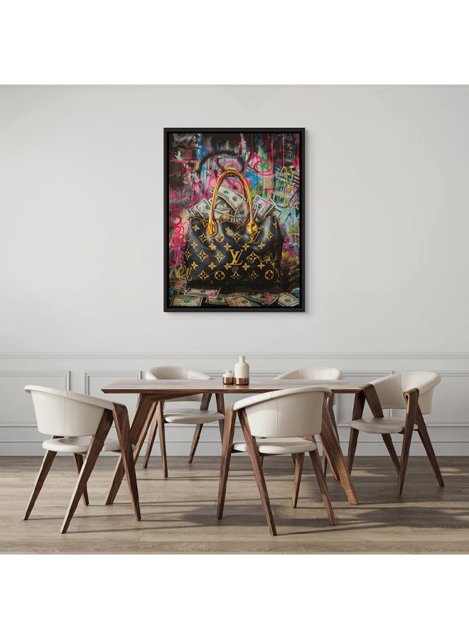 Art Decor Framed Canvas Wall Art of Famous Brand Bag Pop Art Portrait Designer Bag Art Print Wall Decor for Home Office Living Room Bedroom and Gifting - Image 3