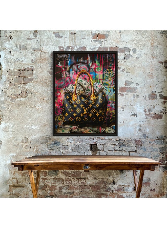 Art Decor Framed Canvas Wall Art of Famous Brand Bag Pop Art Portrait Designer Bag Art Print Wall Decor for Home Office Living Room Bedroom and Gifting - Image 2