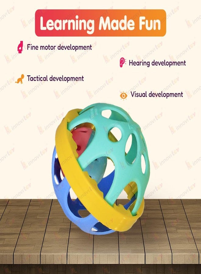 Innovitoy 2 Pcs Biggie Ball Baby Rattle Set | Non-Toxic Premium Safe Toys for Newborns 0-12 Months | Soft Sound, Bright Colors | Baby Shower Gift - Image 4