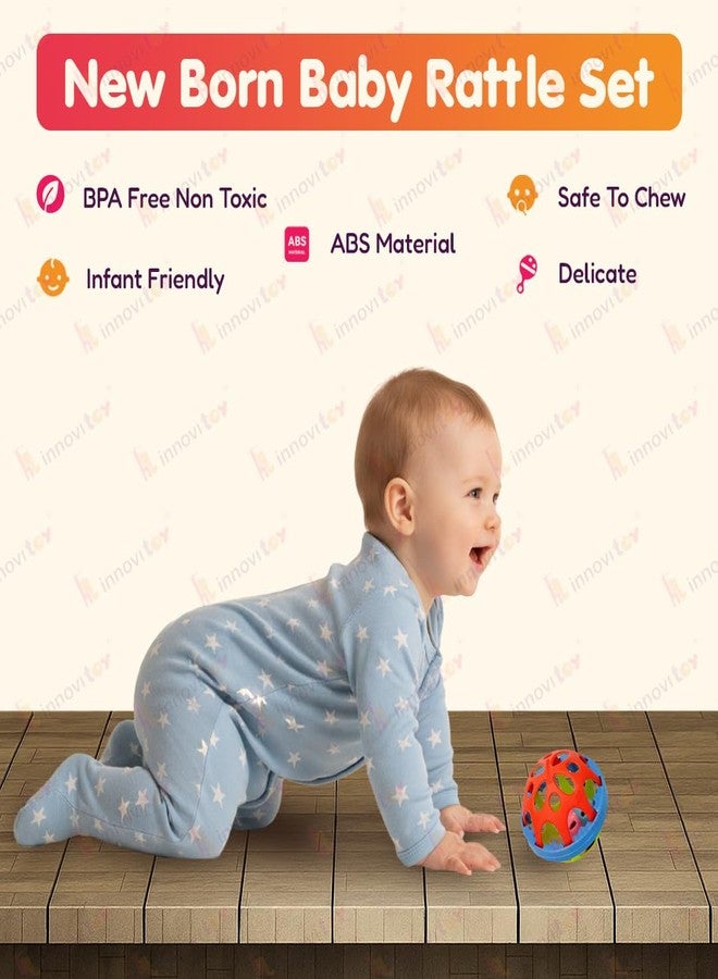 Innovitoy 2 Pcs Biggie Ball Baby Rattle Set | Non-Toxic Premium Safe Toys for Newborns 0-12 Months | Soft Sound, Bright Colors | Baby Shower Gift - Image 2