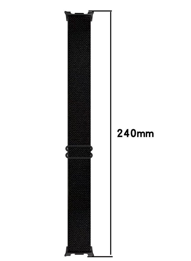 Samsung Galaxy Watch 8 Classic Stretch Nylon Strap, Samsung Galaxy Watch 8 Classic Stretch Canvas Strap for Men Black. - Image 3