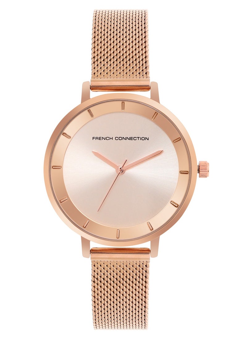 French Connection Women's Analog Watch With Rose Gold Stainless Steel Bracelet 36 mm FCN00016B - Image 1