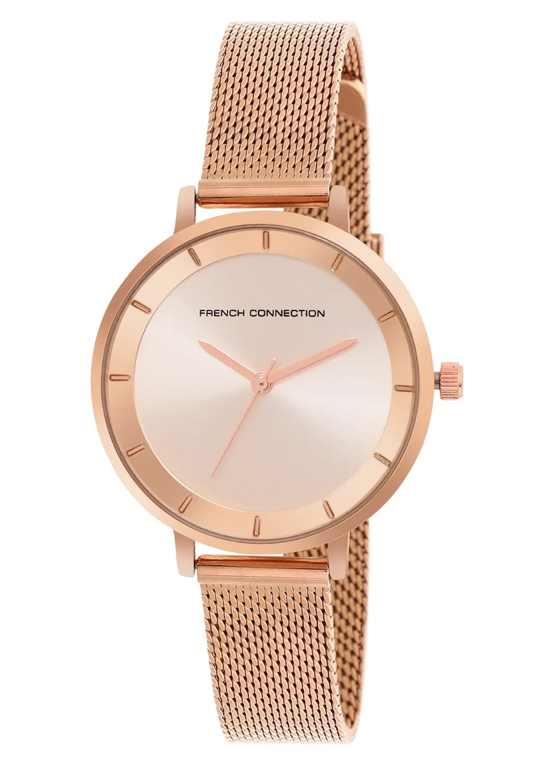 French Connection Women's Analog Watch With Rose Gold Stainless Steel Bracelet 36 mm FCN00016B