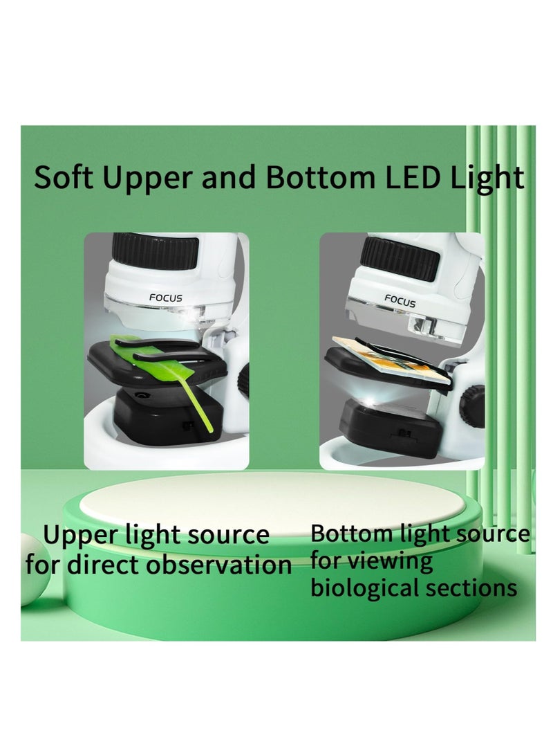 SOLARAE ميكروسكوب جيب للأطفال، 60X-180X ميكروسكوب للأطفال، ميكروسكوب محمول صغير، مجموعة STEM مع ميكروسكوب، ضوء LED مدمج، مع 12 شريحة ميكروسكوب، مجموعة ميكروسكوب علمية للأطفال من 5-12 - Image 4