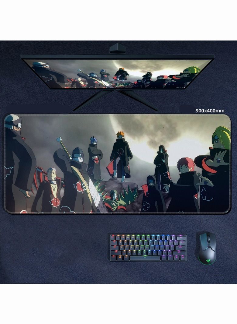 Naruto Large Mouse Pad for Computer Non Slip Rubber Base 900*400*3mm Home Office Long Stitched Edge Mouse Mat for Laptop 