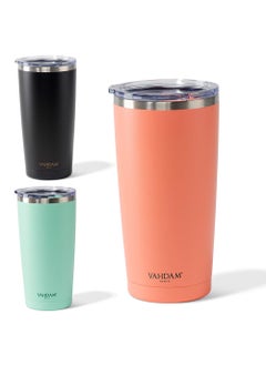VAHDAM VAHDAM, Stainless Steel Tumbler (500ml) Coral | Vacuum Insulated, Double Wall, Sweat-Proof Sipper with Lid for Hot and Cold Drinks | Coffee Mug  - Image 1
