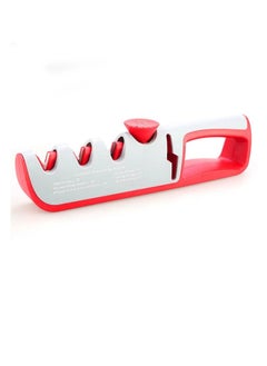 AROAQ Knife Sharpener, Adjustable Manual 4 Stages Scissors Sharpening Stone, Quick And Safe Knife Angle Sharpener Tool, Anti Slip Easy To Use Kitchen Knives Grinder For All Types Of Knives, (White)  - Image 1