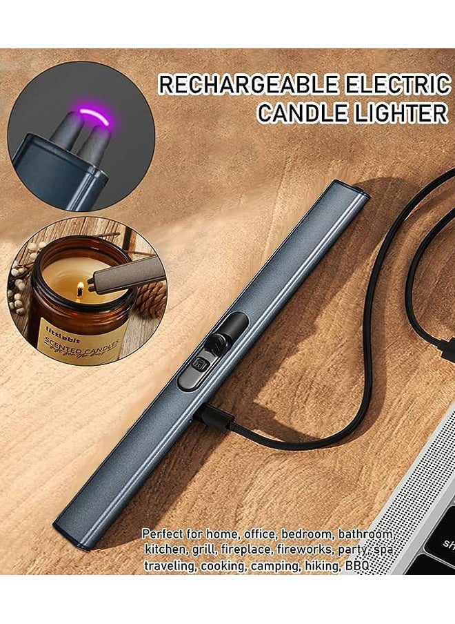 Arabest 5 in 1 Candle Accessory Set, Candle Wick Trimmer Cutter, Candle Candle Wick Dipper,USB Electric Lighter And Storage Tray Plate for Candle Lover Gift, Stainless Steel Candle Care Kit (Black)  - Image 2