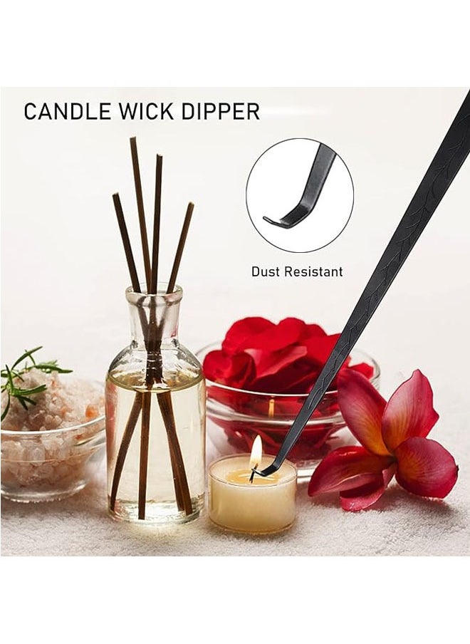 Arabest 5 in 1 Candle Accessory Set, Candle Wick Trimmer Cutter, Candle Candle Wick Dipper,USB Electric Lighter And Storage Tray Plate for Candle Lover Gift, Stainless Steel Candle Care Kit (Black)  - Image 5