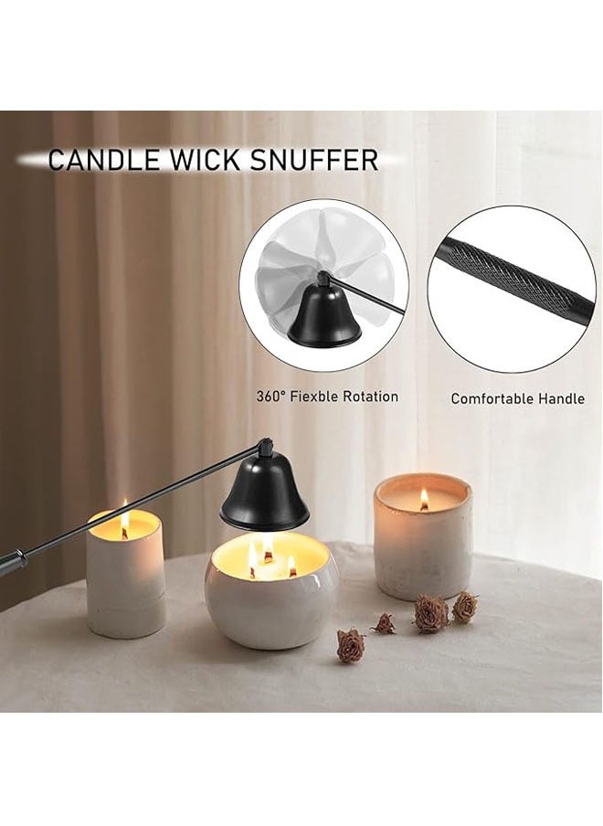 Arabest 5 in 1 Candle Accessory Set, Candle Wick Trimmer Cutter, Candle Candle Wick Dipper,USB Electric Lighter And Storage Tray Plate for Candle Lover Gift, Stainless Steel Candle Care Kit (Black)  - Image 3