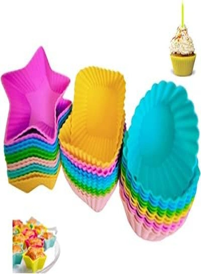 Royals Silicone Muffin Cupcake Jelly (Random 8PC) Molds Bakeware Tools Cupcake Muffin Mould, Vati Cake Mould - Image 3