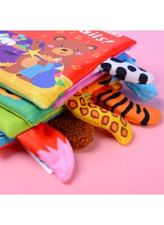 Generic LakaRose Animal Tail Cloth Book Enlightenment Early Education Cloth Book 0-1 Year Old Baby Toy Baby Ring Paper Cloth Book-Color:Farm Animal Tail Cloth Book  - Image 4