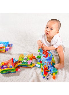 Generic LakaRose Animal Tail Cloth Book Enlightenment Early Education Cloth Book 0-1 Year Old Baby Toy Baby Ring Paper Cloth Book-Color:Farm Animal Tail Cloth Book  - Image 3