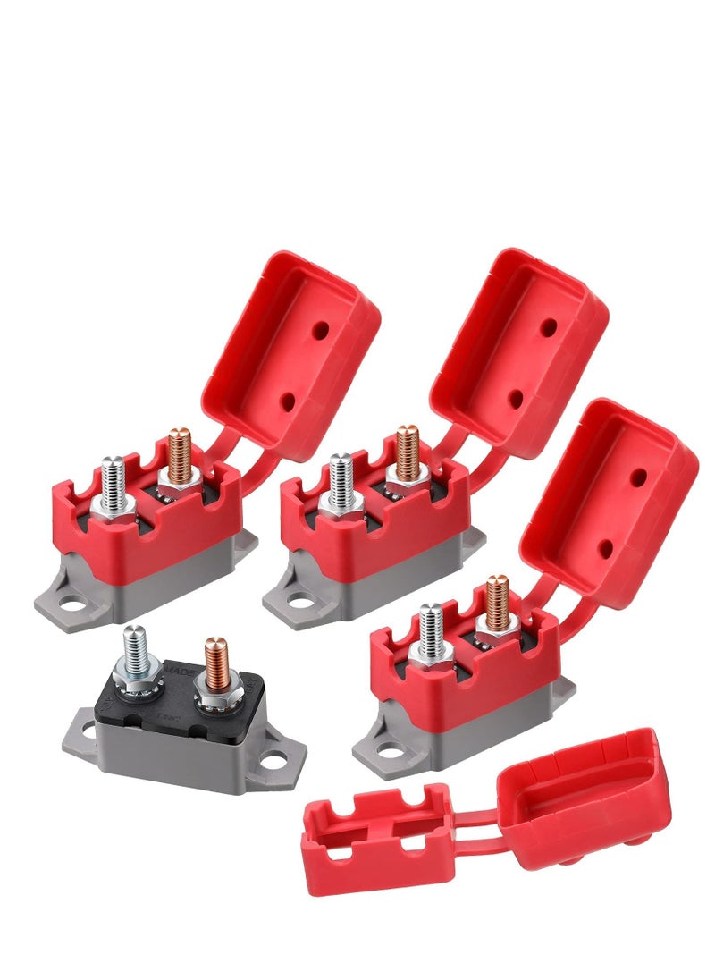 Excefore Circuit Breaker, 4 Pieces Dc 50A 12V - 24V Automatic Reset Circuit Breakers  with Cover Stud Bolt for Automotive and More  - Image 1