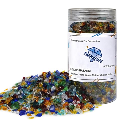 TWINKLING High Luster Crushed Glass, Broken Glass, Glass Gems Chips for DIY Resin Art Epoxy Crafts, Nail Art, Geode Painting, 1-3mm(200g) (Mixted Color) - Image 5