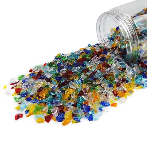 TWINKLING High Luster Crushed Glass, Broken Glass, Glass Gems Chips for DIY Resin Art Epoxy Crafts, Nail Art, Geode Painting, 1-3mm(200g) (Mixted Color) - Image 3