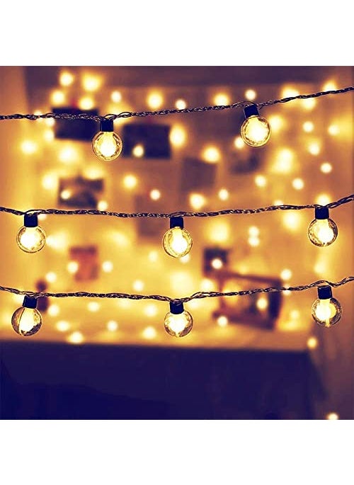 Generic Fairy Double Glass String Ball Light 14 LED Outdoor String Lights Waterproof Crystal Water Drop Fairy Lights Decoration Lighting for Diwali Home Garden Christmas  - Image 3