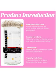 spa luxetique 19PCS Sourdough Starter Kit, 35oz Sourdough Starter Jar, Reusable Sourdough Bread Baking Supplies, Home Baking Supplies Transparent  - Image 3