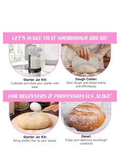 spa luxetique 19PCS Sourdough Starter Kit, 35oz Sourdough Starter Jar, Reusable Sourdough Bread Baking Supplies, Home Baking Supplies Transparent  - Image 2