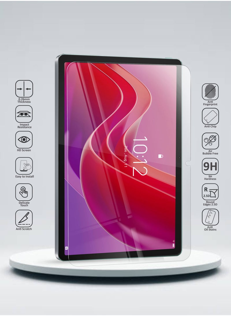 Wtech Lenovo Tab M11 4G 2024 11 Inch Premium Series Curved Edges Full Cover Tempered Glass Screen Protector (TSGPCN) - Clear  - Image 2