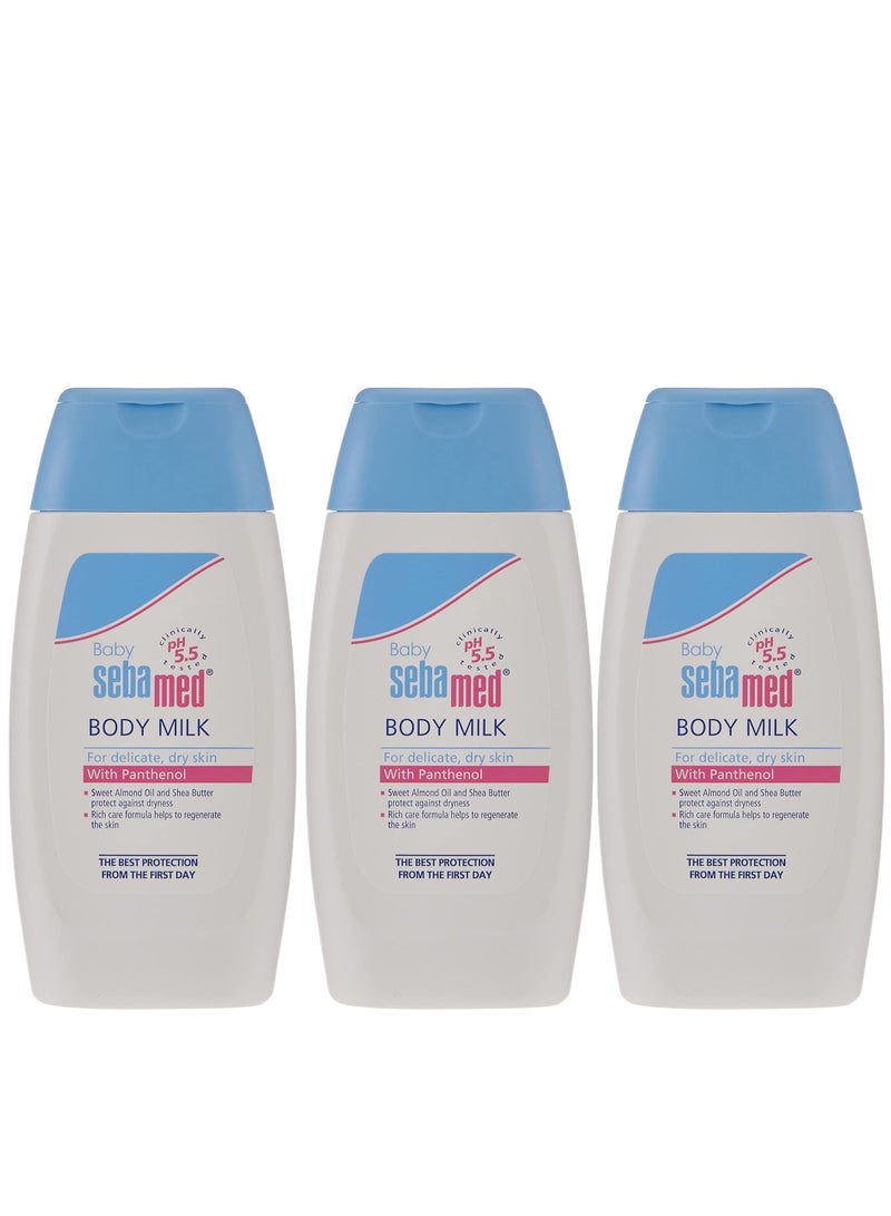 Sebamed Pack Of 3 Baby Body Milk With Panthenol 200 ML - Image 1