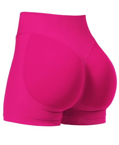 VOYJOY Women Workout Impact Shorts 2.5"/ 3.6"/ 4.5"/ 6" Scrunch Butt Lifting Gym Seamless Booty Biker Shorts Rose - Image 1
