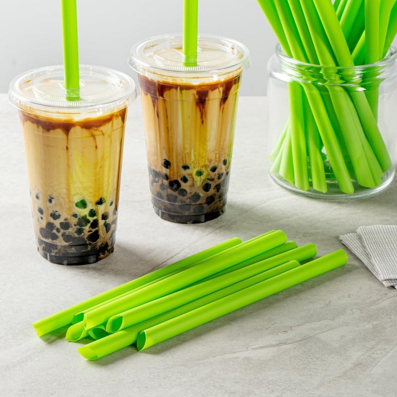 RestaurantwareBasic Nature 91 Inch Disposable Boba Straws 100 Sustainable Straws  Wider Mouth Doesnt Alter Flavors Green PLAPBAT Straws For Hot And Cold Drinks - Image 4