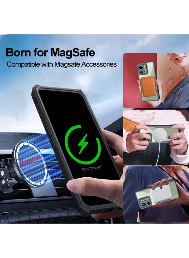 Magnetic Case for VIVO V50 Lite 5G [Compatible with Magsafe] Ultra-Thin Cover Soft TPU Bumper + Acrylic Clear Back Airbags Shookproof Drop - Image 4