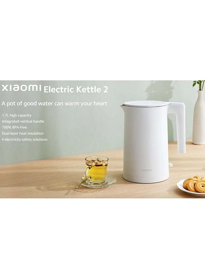 Xiaomi Electric Kettle 1.7L 1800W – Large Capacity, BPA-Free, Dual-Layer Heat Insulation, Safe & Durable Design with Integrated Handle, 4 Safety Protections for Fast & Efficient Boiling – White 1.7 L 1800 W 39192 White - Image 5