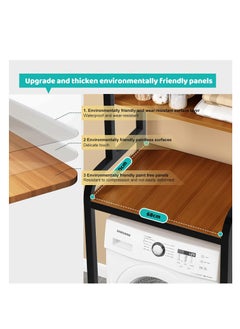XiuWoo 3 Shelves Toilet Drum Washing Machine Rack, Bathroom Corner Stand Storage Organizer Accessories, Free Standing Home Office Storage Rack for Space Saver with Towel Rack  - Image 2