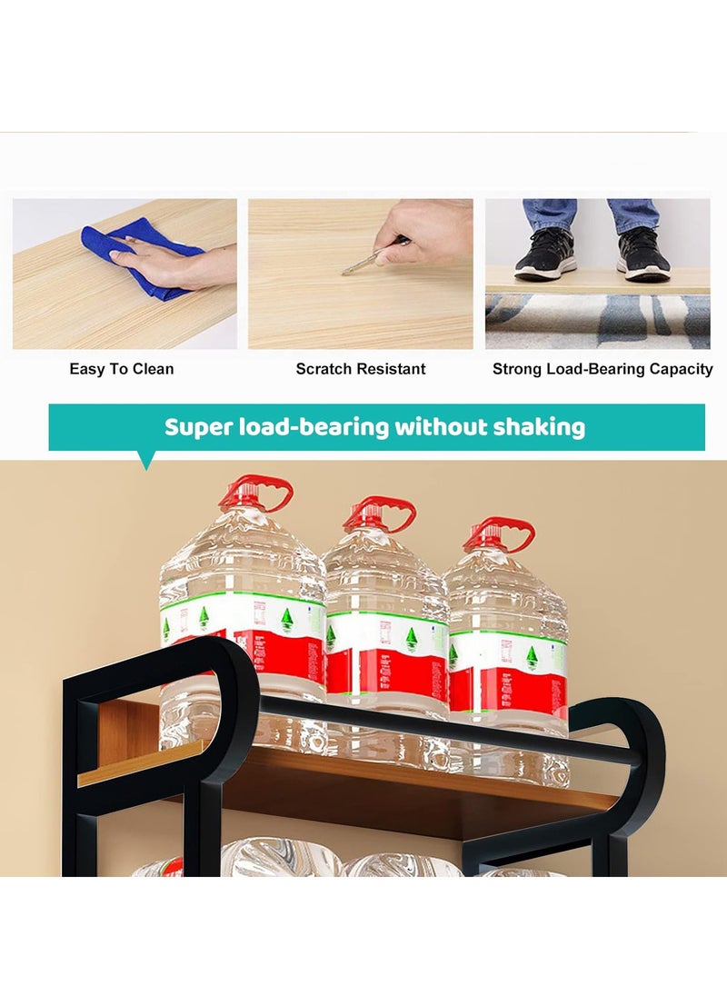 XiuWoo 3 Shelves Toilet Drum Washing Machine Rack, Bathroom Corner Stand Storage Organizer Accessories, Free Standing Home Office Storage Rack for Space Saver with Towel Rack  - Image 4