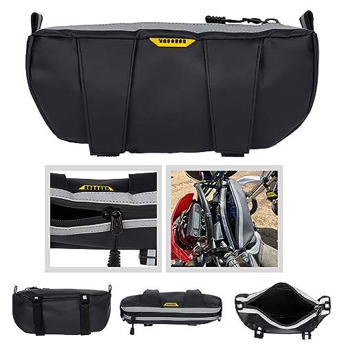 ROBOCUP Handlebar Trail Bag for Adventure Motorcycles, Dirt Bikes, ATV, eBikes | 2L Storage for Tools, Phone, Keys, Snacks | Heavy Duty Water Resistant PVC Material, Glove-Friendly Waterproof Zippers - Image 1