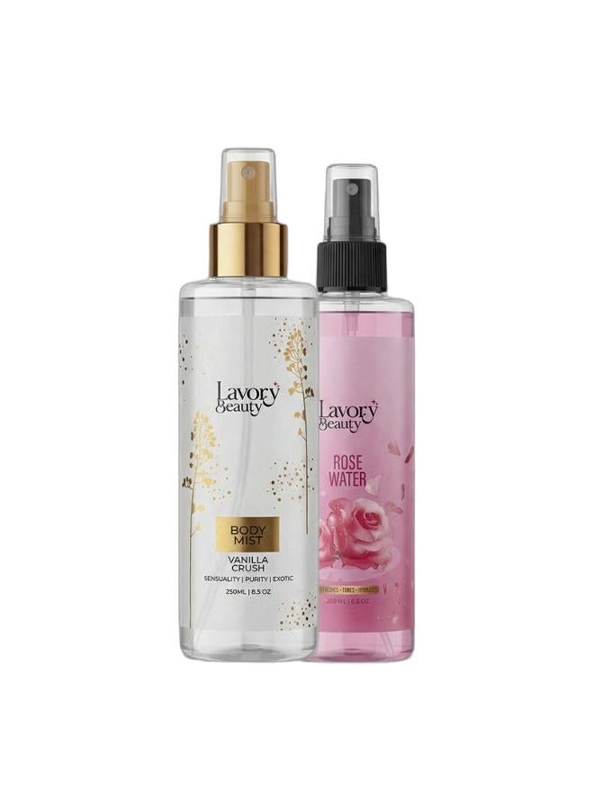 LAVORY BEAUTY Vanilla Crush Body Mist 250ml – Sweet Vanilla Fragrance Body Spray for Women & Men | Long-Lasting Warm Vanilla Scent for Everyday Freshness | Refreshing Fine Fragrance Mist for Body & Cl