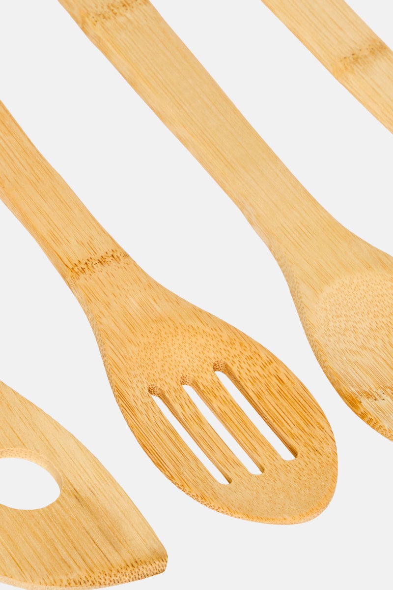Bombay 7 Bamboo Kitchen Utensils with Round Storage Crock - Image 3