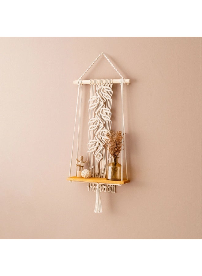 Antikiano Boho Macrame Hanging Shelf with an Elegant Design – Perfect for Adding a Natural and Modern Touch to Your Home Decor. Suitable for Living Rooms, Bedrooms, or Even Cozy Corners.  - Image 2